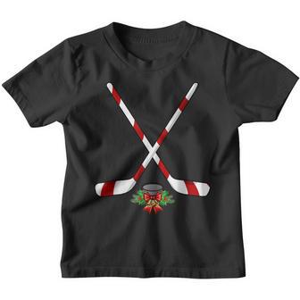 Funny Ice Hockey Christmas Candy Stick Gift Kids Youth T-shirt - Thegiftio UK