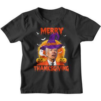 Funny Joe Biden Merry Thanksgiving Confused Happy Halloween V3 Youth T-shirt - Thegiftio UK