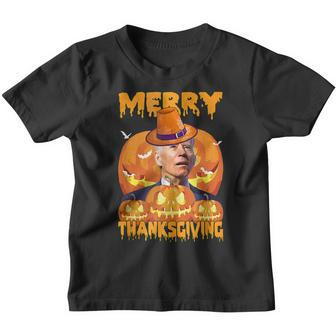 Funny Joe Biden Merry Thanksgiving Confused Happy Halloween V5 Youth T-shirt - Thegiftio UK