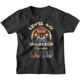 Funny Level 1979 Unlock November 40Th Birthday Gifts Gamer Youth T-shirt | Mazezy