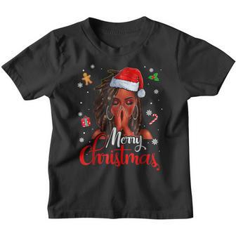Funny Melanin Christmas Black African Girl American Xmas Youth T-shirt - Thegiftio UK