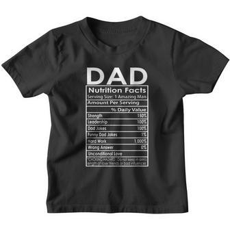 Funny Mens Fathers Day Dad Nutrition Facts Gift Youth T-shirt - Monsterry UK