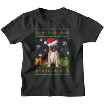 Funny Pug Lovers Cute Pug Santa Hat Ugly Christmas Sweater Youth T-shirt - Thegiftio UK