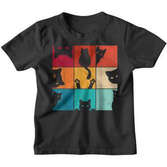Funny Retro Vintage Curious Cat Meme For Cat Mom Cat Dad Youth T-shirt - Thegiftio UK