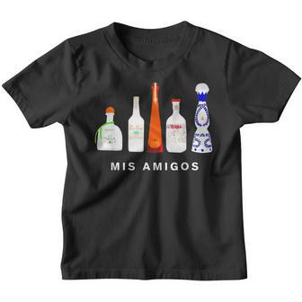 Funny Sarcastic Trendy Women Men Mis Amigos Tequila Bottles Youth T-shirt - Thegiftio UK