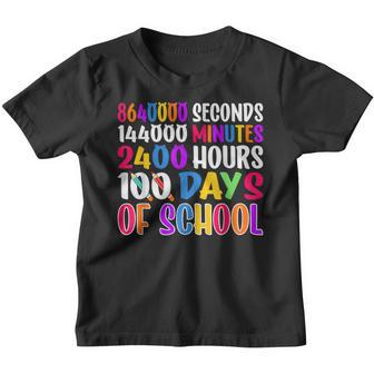 Funny Seconds Minutes Hours Counting - 100 Days Of School Youth T-shirt - Thegiftio UK