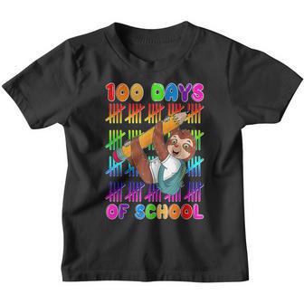 Funny Sloth 100 Days Of School 100Th Day Of School Boy Girls Youth T-shirt - Thegiftio UK
