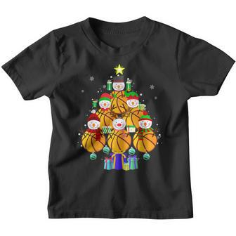 Funny Snowman Basketball Christmas Tree Ornaments Boys Men Youth T-shirt - Thegiftio UK