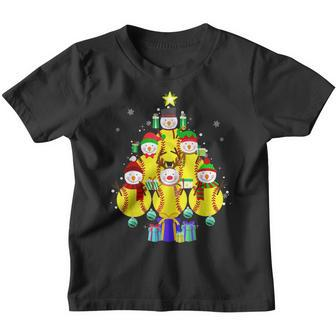Funny Snowman Softball Christmas Tree Ornaments Boys Men Youth T-shirt - Thegiftio UK