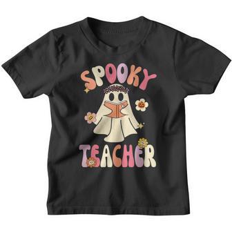 Funny Spooky Season Retro Spooky Teacher Halloween Costume V3 Youth T-shirt - Thegiftio UK