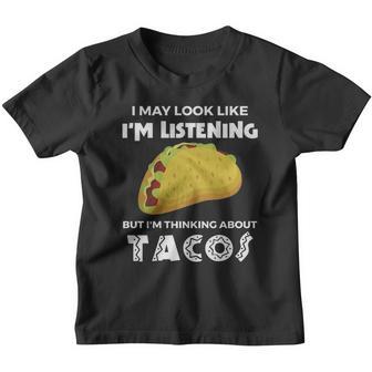 Funny Taco Shirt Thinking About Tacos Men Women Food Tees Youth T-shirt - Thegiftio UK