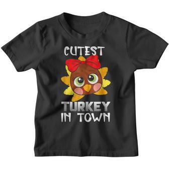 Funny Thanksgiving Day Boys Kids Girl Cutest Turkey In Town V2 Youth T-shirt - Thegiftio UK