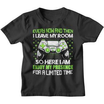 Funny Video Games Every Now And Then I Leave My Room Gaming Youth T-shirt - Thegiftio UK