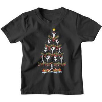 Funny Yoga Lover Xmas Lighting Yoga Christmas Tree Youth T-shirt - Thegiftio UK