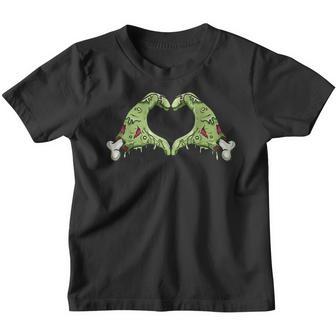 Funny Zombie Hands Love Sign Design - Scary Halloween Youth T-shirt - Thegiftio UK