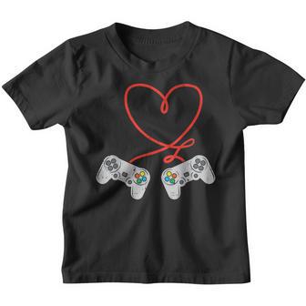 Game Controller Heart Mens Valentines Day Gamer Boys Kids Youth T-shirt - Thegiftio UK