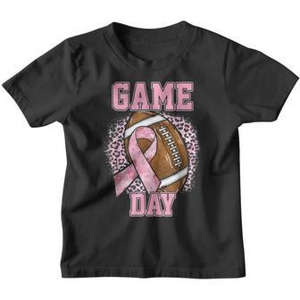 Game Day Breast Cancer Awareness Pink Football Mom Grandma V3 Youth T-shirt - Thegiftio UK