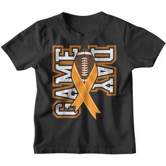 Game Day - Kidney Cancer Awareness Football Ribbon Youth T-shirt - Thegiftio UK