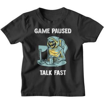Game Paused Talk Fast - Video And Computer Gamer Grim Reaper Youth T-shirt - Thegiftio UK