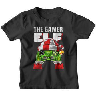 Gamer Elf Family Matching Christmas Funny Xmas Costume Youth T-shirt - Thegiftio UK