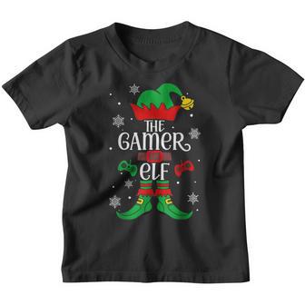 Gamer Elf Matching Family Group Christmas Party Pajama V2 Youth T-shirt - Thegiftio UK