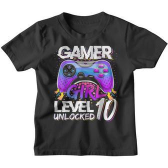 Gamer Girl Level 10 Unlocked Video Game Birthday Party Youth T-shirt - Thegiftio UK