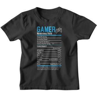 Gamer Nutritional Facts Gaming Video Games Youth T-shirt - Thegiftio UK
