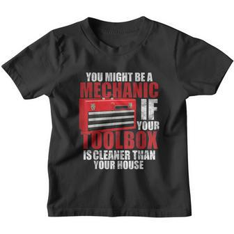 Garage Car Mechanic Design Funny Toolbox Cleaner Than House Youth T-shirt - Monsterry UK