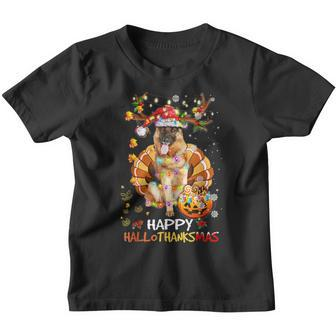 German Shepherd Happy Hallothanksmas Halloween Thanksgiving Youth T-shirt - Thegiftio UK