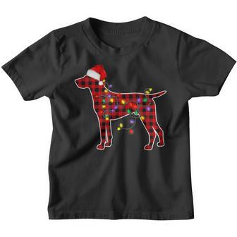 German Shorthaired Dog Lights Christmas Matching Family Youth T-shirt - Thegiftio UK