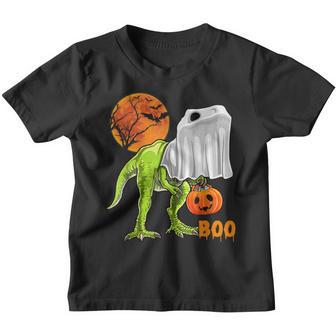 Ghost Dinosaur T Rex Funny Boo Halloween Boys Men Pumpkin V3 Youth T-shirt - Thegiftio UK