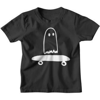 Ghost Skateboard Lazy Halloween Costume Funny Skateboarding V2 Youth T-shirt - Thegiftio UK
