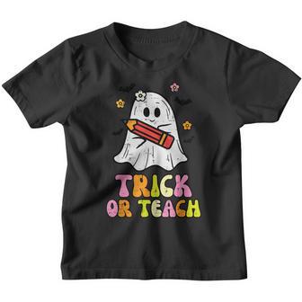 Ghost Trick Or Teach Retro Teacher Halloween Costume Women Youth T-shirt - Thegiftio UK