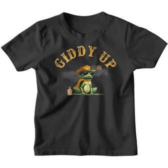 Giddy Up Cowboy Frog Youth T-shirt | Mazezy