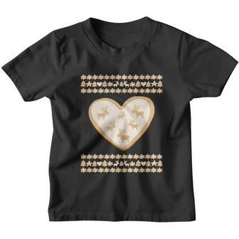 Gingerbread Heart And Deer Cookie Funny Ugly Christmas Sweater Funny Gift Youth T-shirt - Monsterry UK