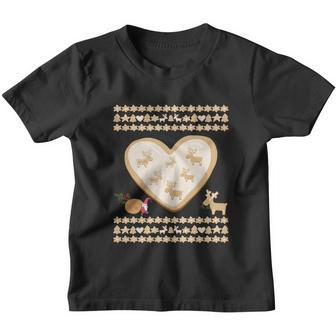 Gingerbread Heart Deer Cookies And Gnome Funny Ugly Christmas Gift Youth T-shirt - Monsterry AU
