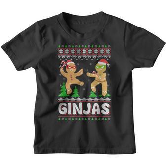 Ginjas Gingerbread Ninjas Funny Ugly Christmas Xmas Youth T-shirt - Thegiftio UK
