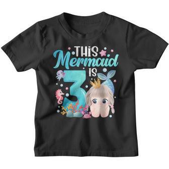 Girls 3Rd Birthday This Mermaid Is 3 Years Old Gift Youth T-shirt - Thegiftio UK