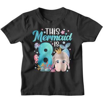 Girls 8Th Birthday This Mermaid Is 8 Years Old Gift Youth T-shirt - Thegiftio UK