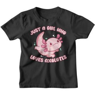 Girls Loves Axolotls Cute Gifts For Kids Boys Girls Youth T-shirt | Mazezy