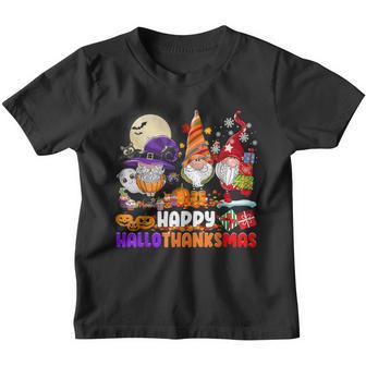 Gnomes Halloween Thanksgiving Christmas Happy Hallothanksmas V24 Youth T-shirt - Thegiftio UK
