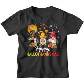 Gnomes Halloween Thanksgiving Christmas Happy Hallothanksmas V25 Youth T-shirt - Thegiftio UK