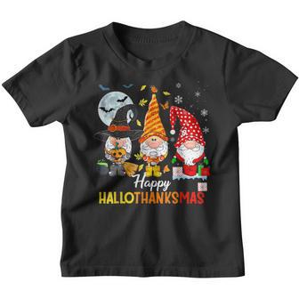Gnomes Lover Halloween Merry Christmas Happy Hallothanksmas V9 Youth T-shirt - Thegiftio UK