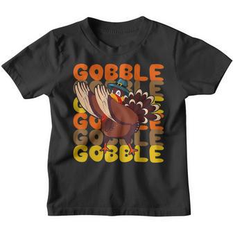 Gobble Dabbing Turkey Thanksgiving Day Pilgrim Boys Kids Men V6 Youth T-shirt - Thegiftio UK