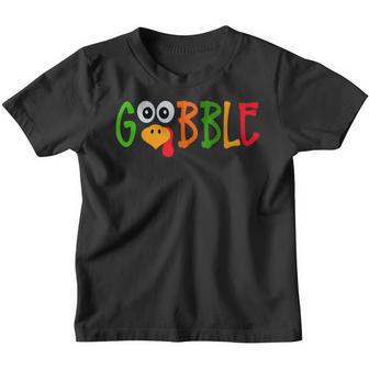 Gobble Funny Turkey Pilgrim Thanksgiving Boys Girls Toddler Youth T-shirt - Thegiftio UK
