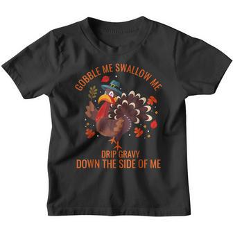 Gobble Me Swallow Me Funny Thanksgiving Cool Turkeys Fall Youth T-shirt - Thegiftio UK