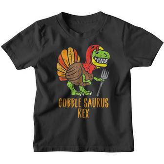 Gobble Saurus Rex Dino Turkey Mens Thanksgiving Toddler Boys Youth T-shirt - Thegiftio UK