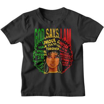 God Says I Am Black Girl Black Melanin Pride History Month Youth T-shirt - Thegiftio UK