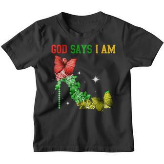 God Says I Am Black History Month Black Girl Women Pride Youth T-shirt - Thegiftio UK