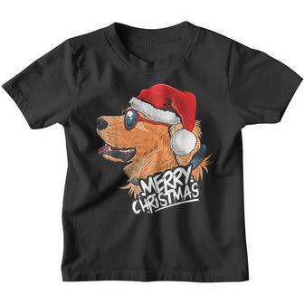 Golden Retriever Dog Santa Hat Xmas Pajama Merry Christmas Youth T-shirt - Thegiftio UK